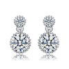 Refined White Gold-Plated Two-Stone Milgrain Dangle Drop Earrings Adorned with Sparkling Cubic Zirconia - 3 of 3
