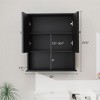Sapphtopaz Modern Wall Bathroom Cabinet with Door & Open Shelves Wooden Bathroom Cabinet Over The Toilet Wall Storage Cabinet,Medicine Cabinets - 3 of 4