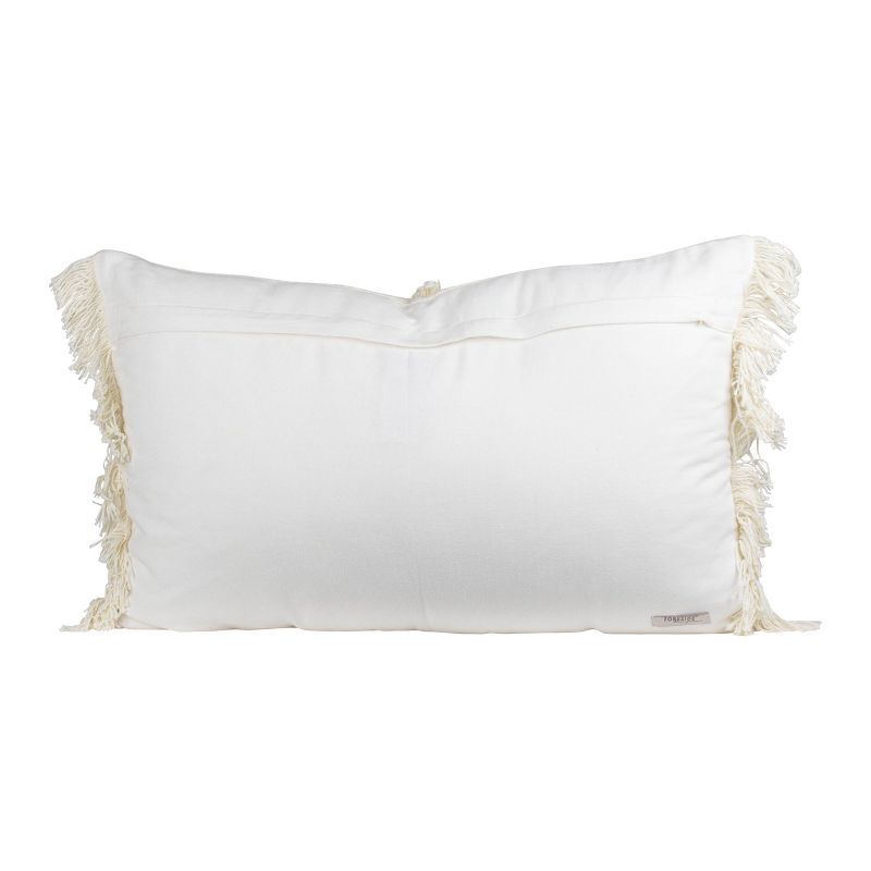 White Cotton with Polyester Fill 14x22 Hand Woven Pillow - Foreside Home & Garden, 3 of 9