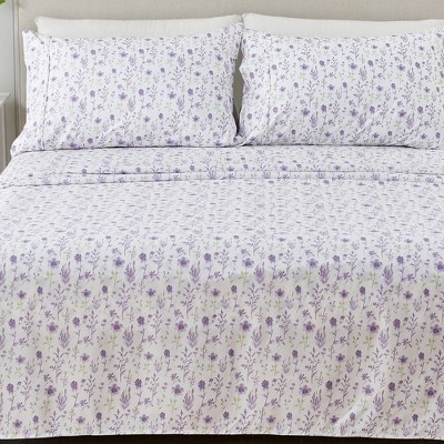 Winter Floral Brushed Microfiber Sheet Set - Great Bay Home