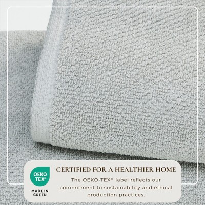 Light Grey Cotton Textured Washcloth Set (Pack of 12)