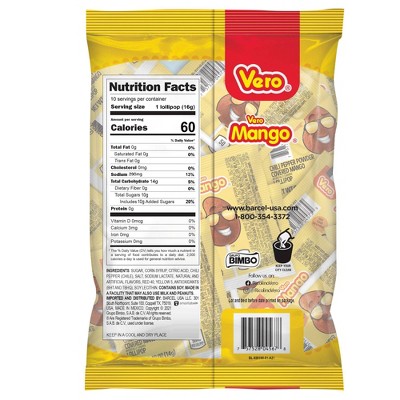 Vero Mango Candy Mango & Chili Lollipops - 10ct/5.64oz
