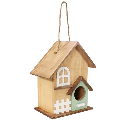 Sunnydaze Wooden Hanging Country Cottage Birdhouse 9.25"