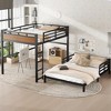 Queen Over Queen Metal Bunk Bed with Ladder and Safety Guardrails - 3 of 4