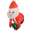 Outsunny 3.4' Christmas Inflatables Hanging Santa Claus Holding Wreath with LED Lights for Lawn Garden Party - 4 of 4