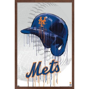 Trends International MLB New York Mets - Drip Helmet 22 Framed Wall Poster Prints - 1 of 4