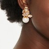 Pearl and Crystal Knot Earrings - A New Day™ Gold/Pearl - 2 of 3
