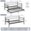 Daybed with Trundle,Metal Twin DayBed Frame with Headboard,Multifunctional Mattress Foundation Platform Sofa Bed for Bedroom,Living Room,Guest Room - 3 of 4
