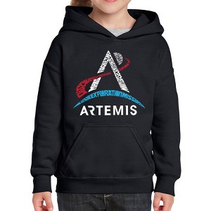 LA Pop Art NASA Artemis Logo - Girl's Word Art Hooded Sweatshirt - 1 of 4