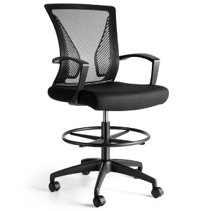 SUGIFT Ergonomic Drafting Chair with Foot Ring, Adjustable Height, Lumbar Support, Mesh Back, Tall Office Chair for Standing Desk - 1 of 4