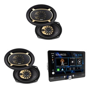 Jensen CAR813 8" Touch Screen Digital Receiver + 2 Pairs JS69T 6x9" Speakers - 1 of 3