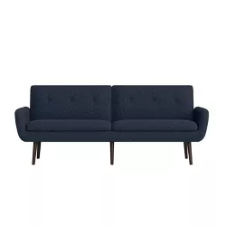 Xanic Channel Tufted Converta Couch Deep Blue Tweed - Handy Living