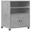Aghana Digitals Mobile Engineered Wood Printer Stand with Lockable Wheels, Concrete Gray - - 2 of 4