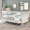 Gulches Twin Size Wooden Daybed Cream White 2 Large Drawers X Frame Modern Rustic Casual Style Solid Wood MDF Construction - 3 of 4