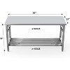 coucheta 48''/60'' Stainless Steel Work Table, Folding Table for Kitchen, Heavy Duty Prep Table with Adjustable Undershelf, for Restaurant, Home - 2 of 4
