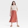 Women's Pull-On Tie Waist Midi A-Line Skirt - Universal Thread™ - image 3 of 3