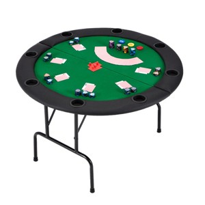 EROMMY 47.2" 8-Player Round Poker Table, Home Game Card Table With Cup Holders - 1 of 4