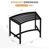 VINGLI Outdoor Metal Curved Bench, Weatherproof Fire Pit Bench Set of 4, Heavy Duty Steel Backless Benches for Garden, Patio, Plant Stand and Holder - 3 of 4