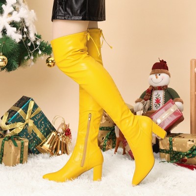 yellow tall boots