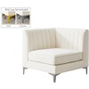 Meridian Furniture Alina Cream Velvet Corner Chair - image 2 of 4