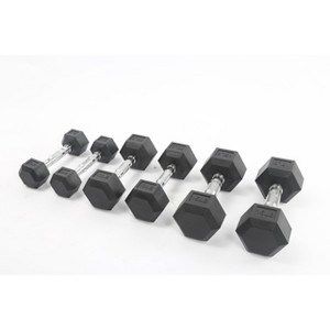 Hex Dumbbell Set, Rubber Encased Exercise & Fitness Dumbbells for Home Gym, Hand Weights for Strength Training, in Multiple Weights - 1 of 4
