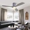 Wanze of Ocean 52 in. Smart Gray Indoor Solid Wood Gray Blade Flush Mount Ceiling Fan with 3-Color Dimmable Light and Remote - 3 of 4