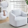 Sapphtopaz 360°Swivel Single Couches for Living Room Teddy Upholstered Round Couch with Pillow High-Resilience Sponge Sofa Chair for Bedroom - 4 of 4