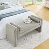 VYNXARIA Bedroom stool, linen fabric stool, large space, 50.39 inches, can be used for bed end, living room, entrance - 3 of 4