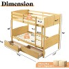 AMERLIFE Twin Over Twin Bunk Bed with Storage Drawers, Solid Rubberwood Convertible Loft Bed Frame with Ladders, Detachable Bed for Kids - 2 of 4