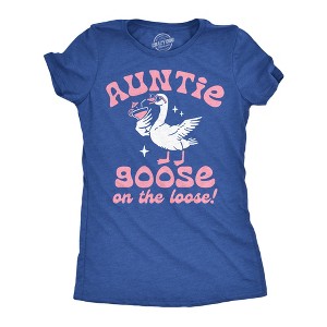 Womens Funny T Shirts Auntie Goose On The Loose Sarcastic Drinking Graphic Novelty Tee for Ladies - Crazy Dog Women's T Shirt Gift for Aunt - 1 of 4