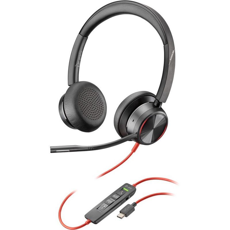 Poly Blackwire 8225 USB-C Headset - Stereo - USB Type C - Wired - 32 Ohm - 20 Hz - 20 kHz - On-ear - Binaural - Open - 7.19 ft Cable, 2 of 5