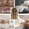 Hastings Home Faux Sheepskin Fur Rug (2x3 feet, Brown) - 4 of 4