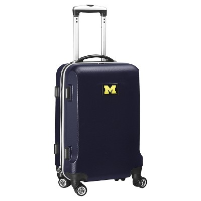  NCAA Michigan Wolverines Navy Hardcase Spinner Carry On Suitcase 