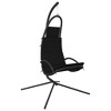 vidaXL Garden Swing Chair with Cushion Black Oxford Fabric and Steel - 2 of 4
