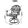 PAGED Metal Patio Dining Chairs Set of 2 Outdoor Swivel Chair with Breathable Fabric for Outdoor - 4 of 4