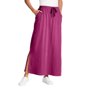 Woman Within Plus Size Petite Sport Knit Side-Slit Skirt - 1 of 4
