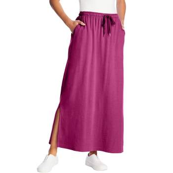 Woman Within Women's Plus Size Sport Knit Side-Slit Skirt