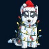Men's Design By Humans Siberian Husky Santa Christmas Tree Lights Xmas Gifts Boys T-Shi By NekoShop Tank Top - 2 of 3