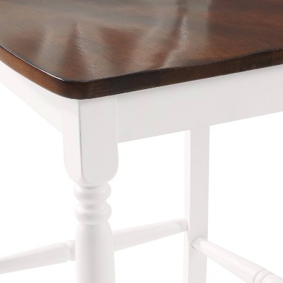 Shelby 47.5" White Wood Double X Bar Stool Set