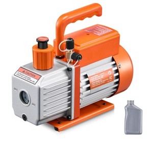VEVOR Vacuum Pump, 5 CFM, HVAC Single Stage Rotary Vane Vacuum Pump, for R134a R22 R410a Systems, Auto AC Vacuum Pump Kit with Oil Bottle, Orange - 1 of 4