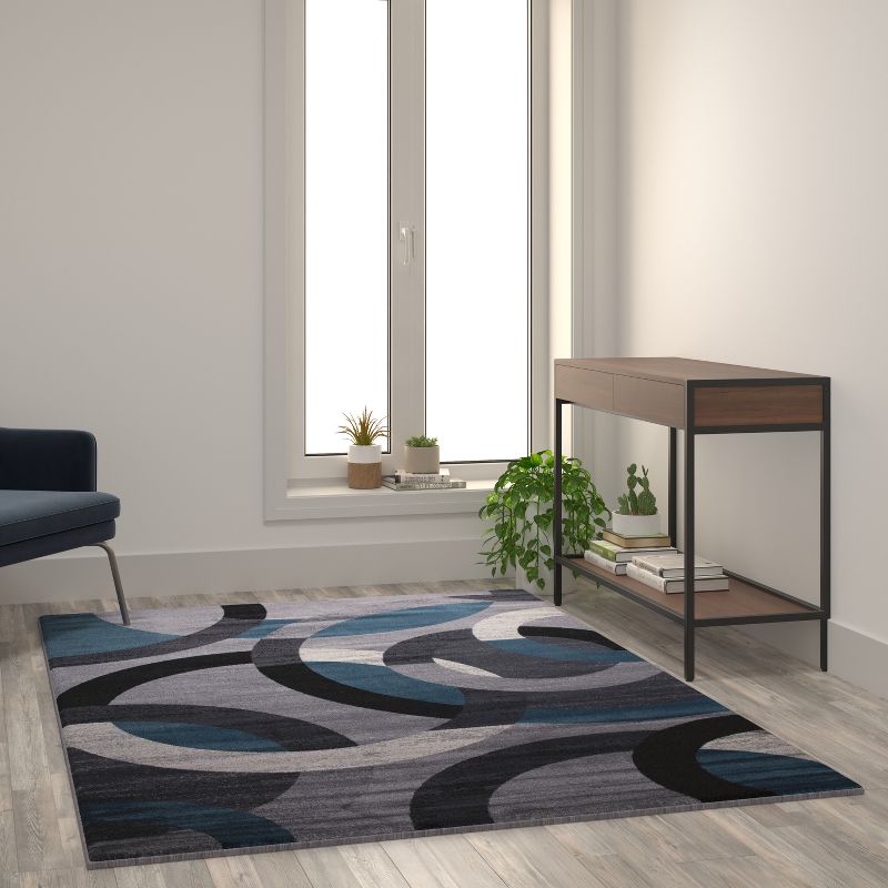 Flash Furniture Harken Collection Geometric Olefin Area Rug with Jute Backing, Living Room, Bedroom, 3 of 11