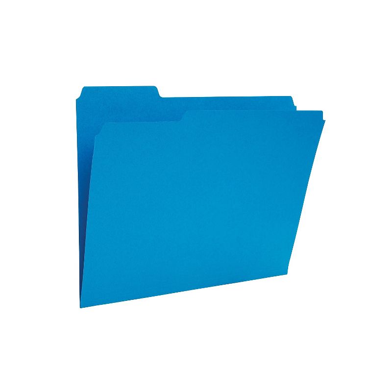 MyOfficeInnovations Colored Top-Tab File Folders 3 Tab Blue Letter Size 24/Pack 659787, 3 of 8