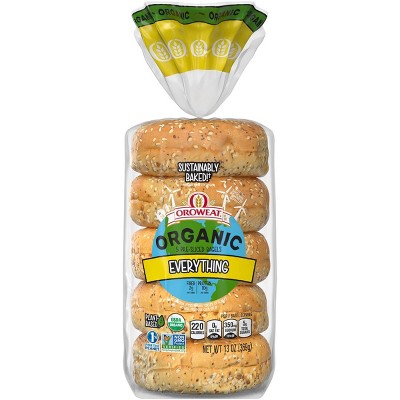 Oroweat Organic Everything Bagels -13oz/5ct