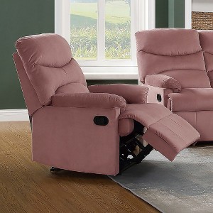 Velvet Manual Recliner Chair with Tufted Cushion Back & Pillow Top Arms - 1 of 4