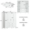 Famapy White Freestanding Wood Armoire With Drawers and Hanging Rods - 4 of 4