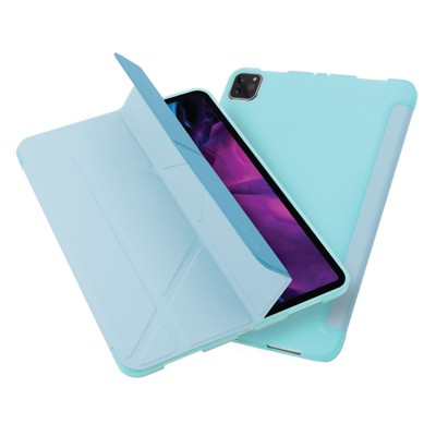 Insten - Tablet Case for iPad Pro 12.9" 2020, Multifold Stand, Magnetic Cover Auto Sleep/Wake, Pencil Charging, Sky Blue
