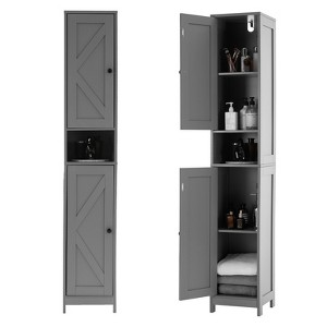Tall Bathroom Cabinet with Drawer & Adjustable Shelves, 66.9 Inch  for Bathroom, Kitchen, Hallway, Modern Accent Furniture - 1 of 4