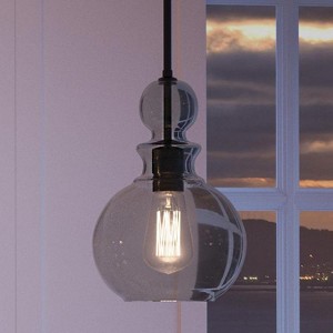 Urban Ambiance Luxury Modern Farmhouse Farmhouse Pendant Light,  12-3/4" x 8-1/2",  Charcoal Finish, UHP3047 - 1 of 4