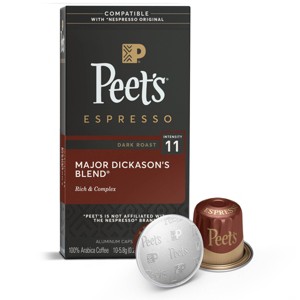 Peet's Coffee Major Dickason's Blend Dark Roast Nespresso Original Line Aluminum Coffee Capsules - 10ct - 1 of 4