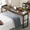 Vynxaria 70.86''x15.74'' Height Adjustable Overbed Table (35.4''-43.3'') Built-in Charging Station, 5 Level Tilt Board and Lockable Wheels - 3 of 4